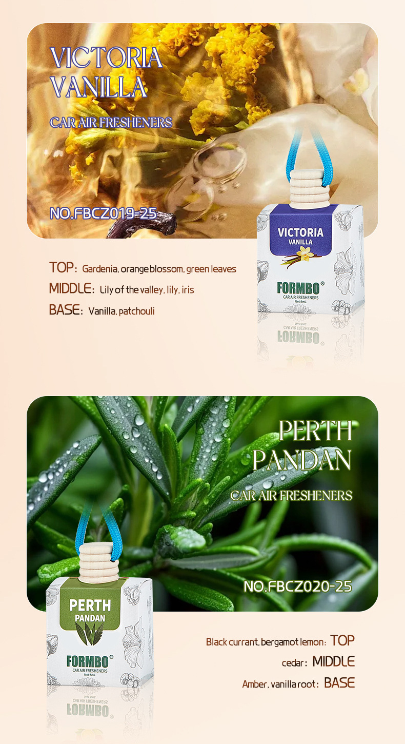 【跨境专供】车载香薰挂件汽车内高档持久吊坠精油香氛12个味批发详情11
