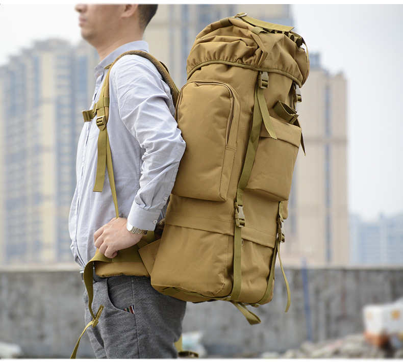 Yitu Wholesale 65L Stress-Relieving Sports camouflage Tactical Backpack for Men, large-capacity hiking and outdoor mountaineering bag pic 15