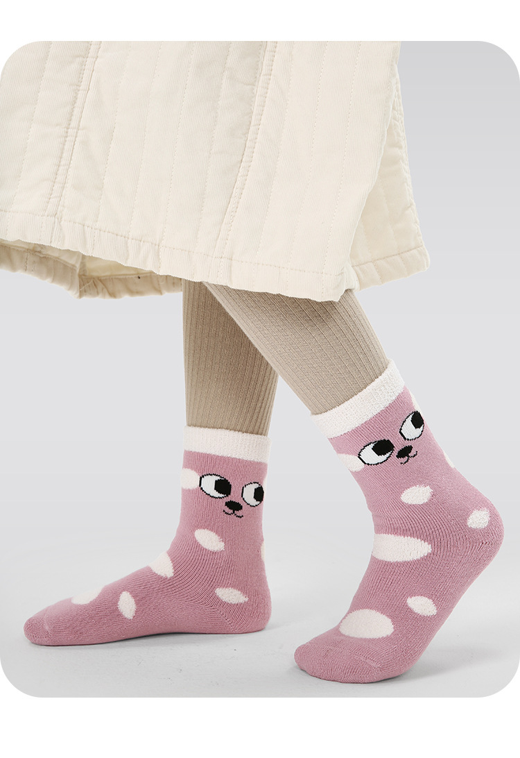 P05儿童秋冬袜子批发卡通萌酷小兔宝宝毛圈袜棉加厚保暖女童袜子详情13