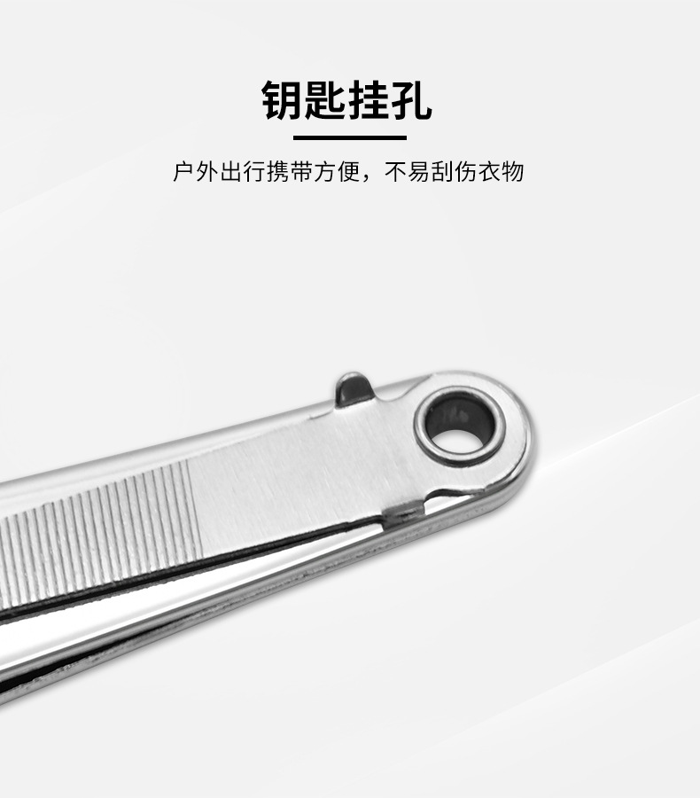 强人大号平口指甲刀带锉刀不锈钢指甲剪斜口指甲钳修甲刀修脚刀详情5