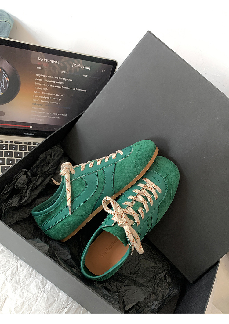 【苏茵茵同款】复古内增高德训鞋2025透气休闲运动女鞋真皮阿甘鞋详情29