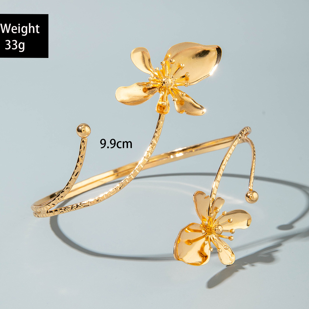 亚马逊跨境个性冷淡风海星手臂镯线条计感蝴蝶环形开口臂镯女详情100