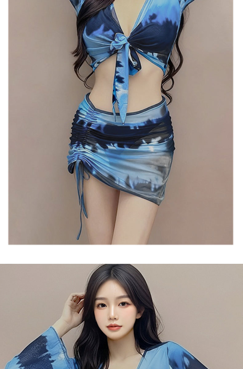 Swimsuit women bikini four-piece set, new conservative long-sleeved, sun protection, slimming, hot spring swimsuit women -107083 pic 7