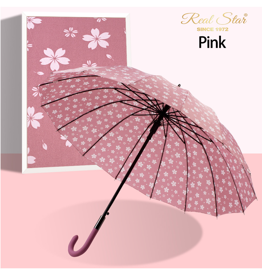 【出口俄罗斯】长伞一键打开23吋加大16骨伞面现货批发外贸详情12