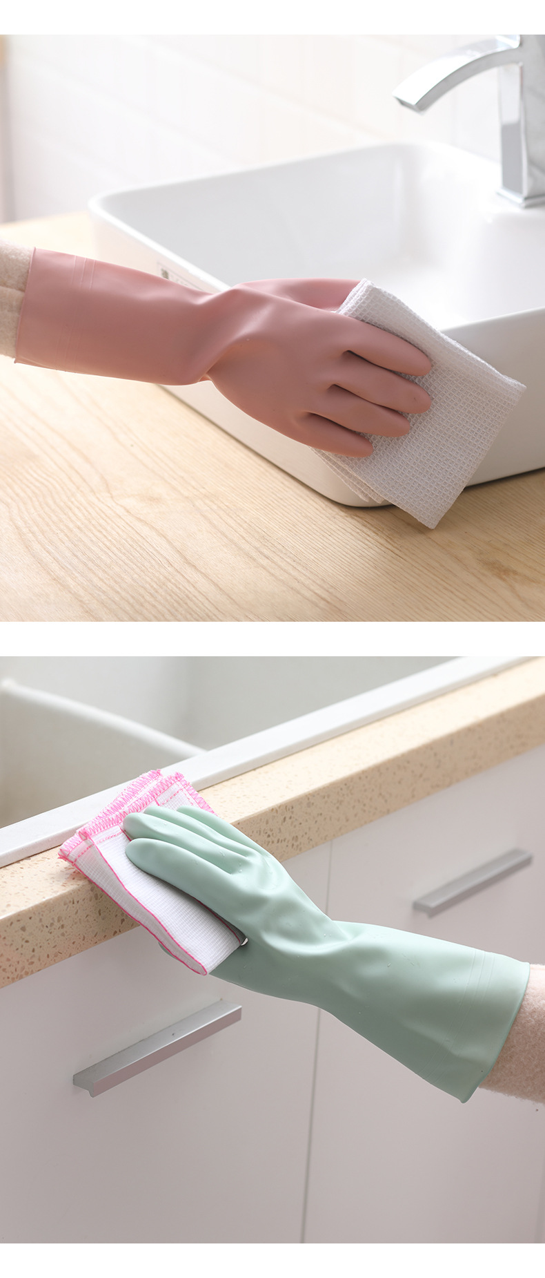 厨房洗碗手套加厚耐用型防水清洁家务女洗衣拨款乳胶橡胶胶皮手套详情11