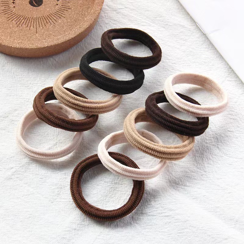 Simple and high-elasticity Korean-style seamless hair tie, durable leather band for women, hair tie, high ponytail leather cover and headwear pic 1