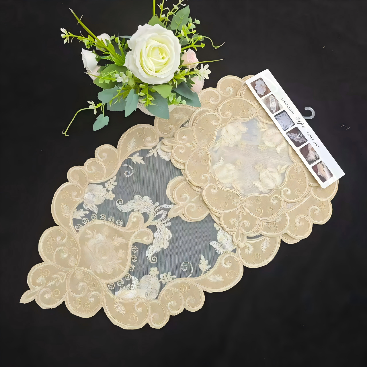 European retro-style embroidered table flag set, dining table flag long strip cover cloth, coffee table, TV cabinet decorative cloth pic 5