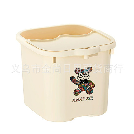 奶油风家用足浴盆高底带按摩洗脚桶泡脚桶养生足浴保温洗脚桶详情5