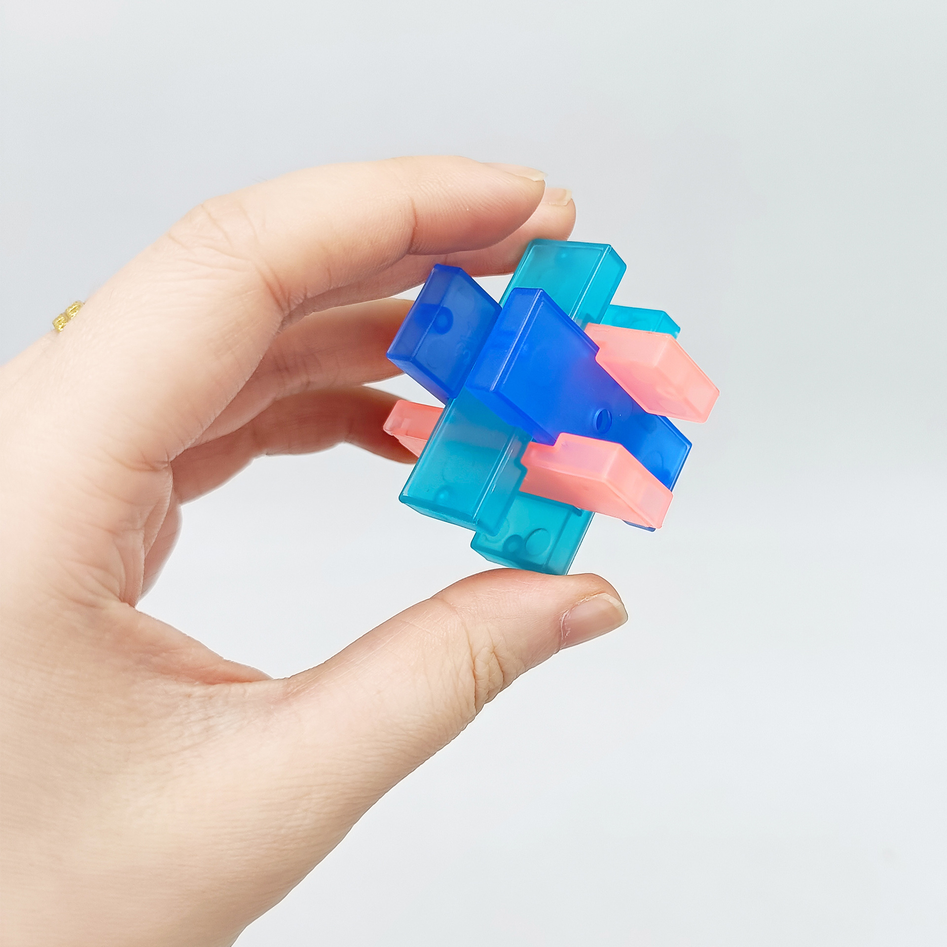 亚马逊智力解环榫卯积木透明琉璃鲁班锁孔明锁解锁益智玩具拼装详情4