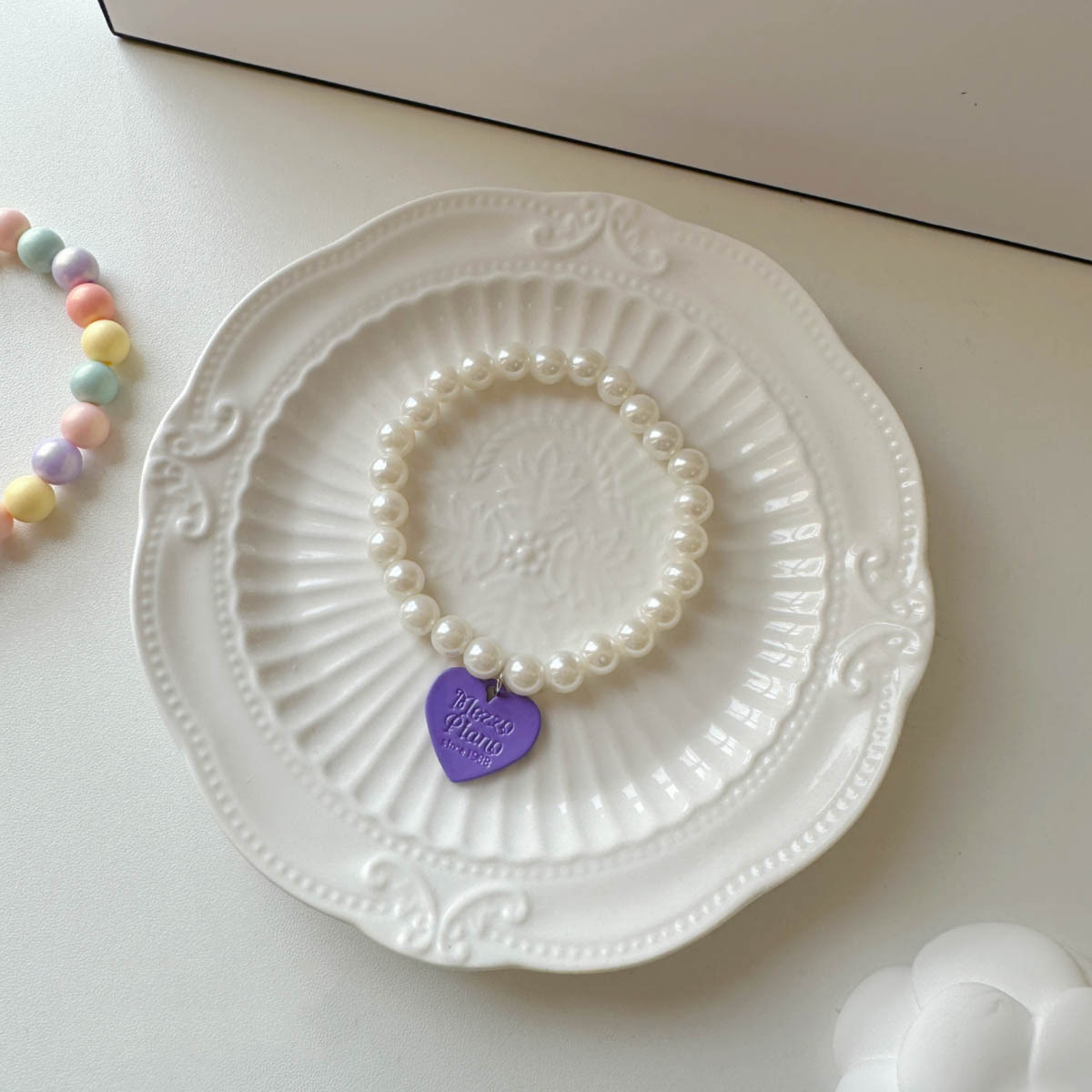 Pet necklace, cat pearl collar, dog neck collar, neck chain, retro heart-shaped pendant, cute cat and dog neck accessories pic 17