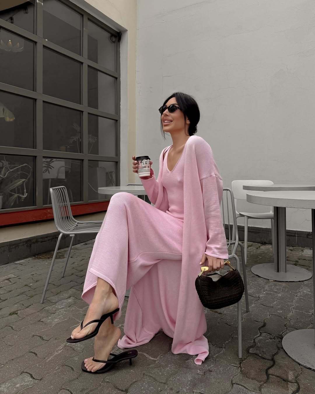 2025 Cross-border Bestseller Pure Cotton Knitted Set: Sexy Deep V halter long Dress + Lazy cardigan: Soft and skin-friendly pic 43