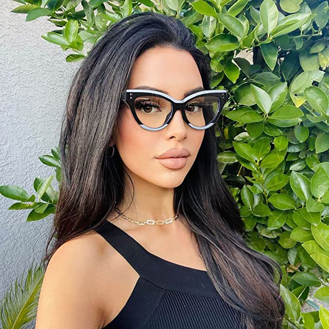 New fashionable anti-blue light cat-eye flat glasses, computer glasses, anti-glare and anti-ultraviolet frame glasses, cross-border pic 2