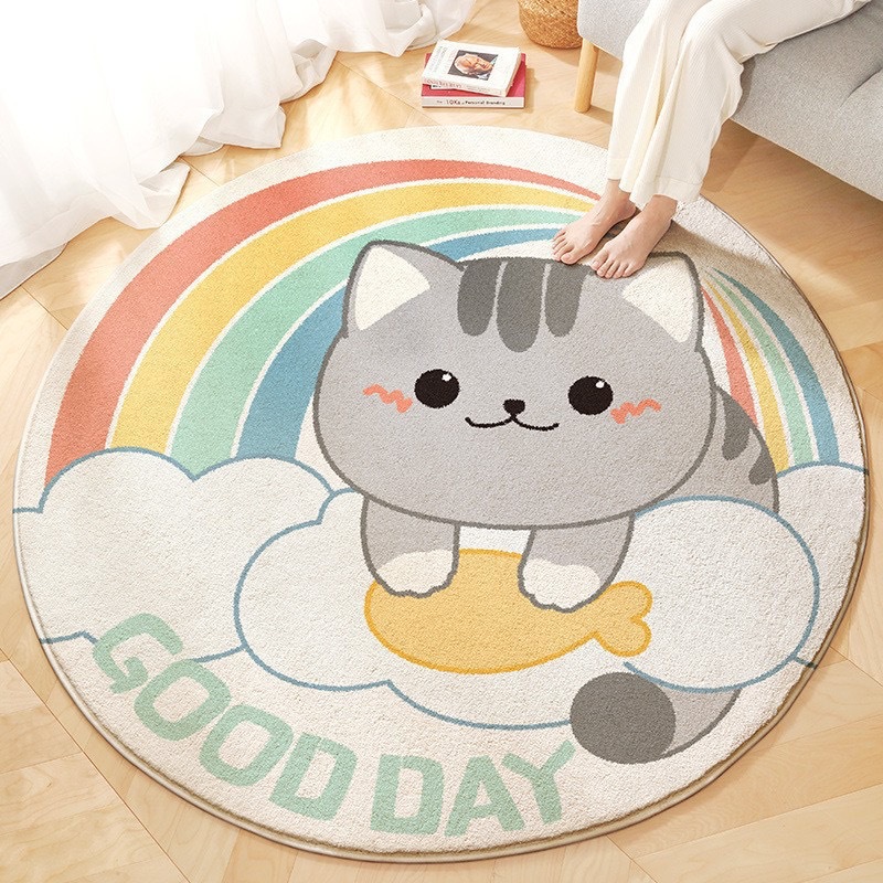 圆形卡通儿童房地毯可爱卧室床边毯爬爬垫防水加厚电脑椅地垫拼图地垫露营地垫镂空地垫塑料地垫 泡沫地垫组合地毯入户门地垫拼接详情21