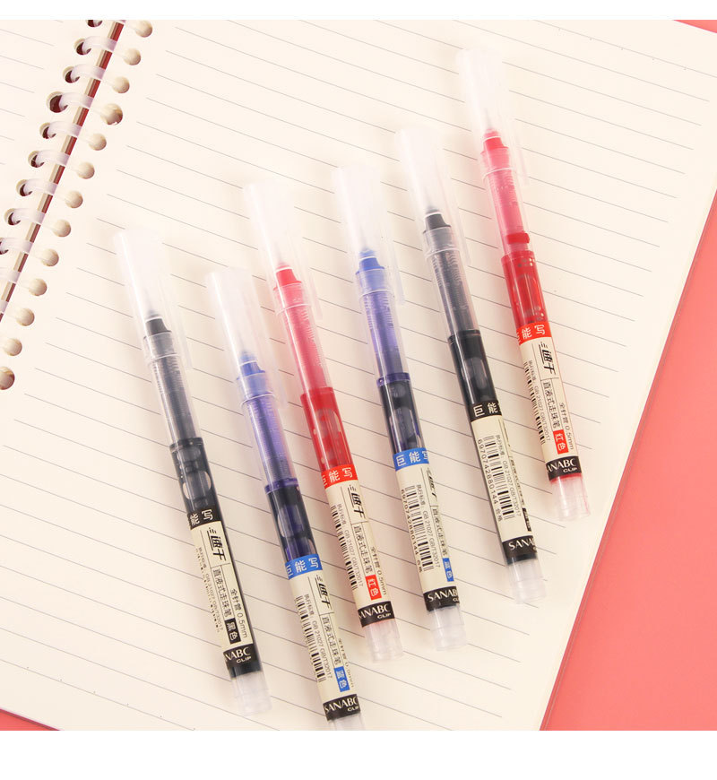 Wholesale of direct-flow ballpoint pens, quick-drying black pens, student pens, gel pens, stationery, large-capacity 0.5mm practice water pens pic 8