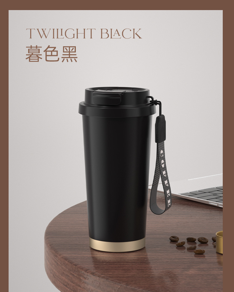 The new Lily of the Bell high appearance level insulated cup, seamless inner liner, double-drinking coffee cup, 316 stainless steel ceramic inner liner, water cup pic 25