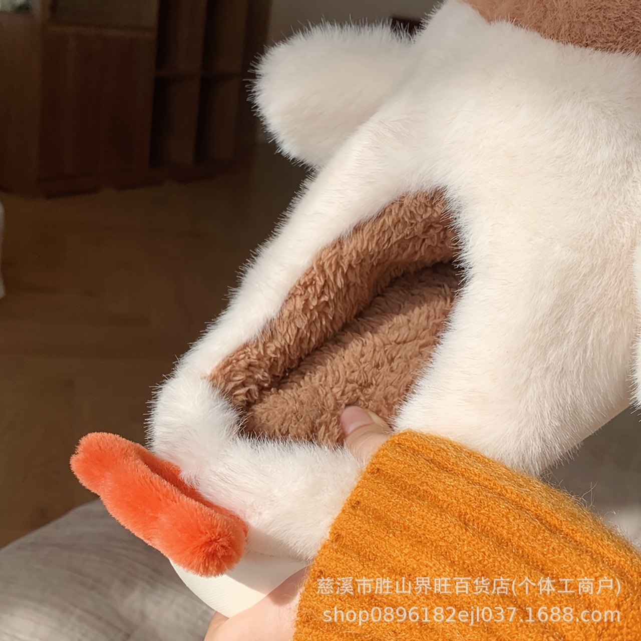 爆款大公鸡棉拖鞋冬季卡通可爱男童女童保暖防滑居家小孩毛绒拖鞋详情11