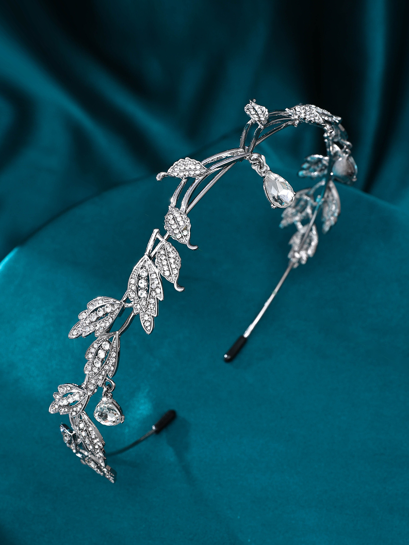 Forest-themed, super fairy-like, versatile silver rhinestone hair-pressing headband, a niche Internet celebrity with a high-end, thin-edged headband for going out pic 9