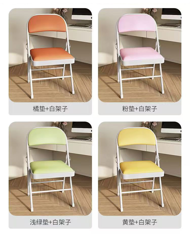 Cross-border manufacturer folding chairs, outdoor plastic office white folding chairs, household backrest portable meeting activity chairs pic 9