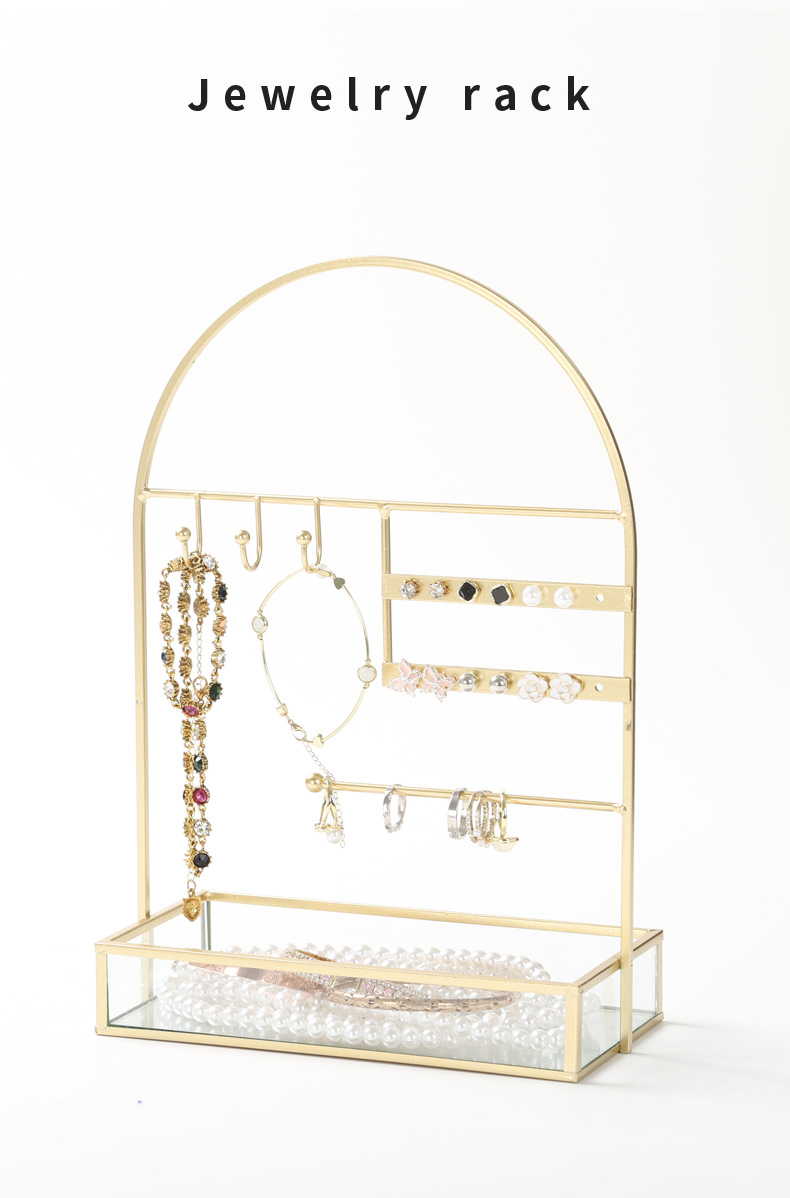 创意耳环架家用首饰架收纳耳钉卡纸道具桌面挂手链架子饰品展示架详情1