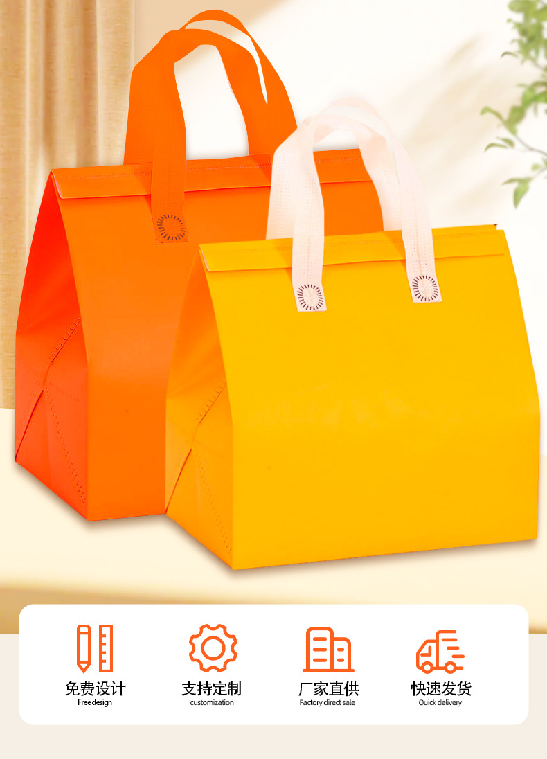 外卖保温袋定制无纺布手提袋铝箔袋一次性餐饮外卖打包袋饭盒袋详情2