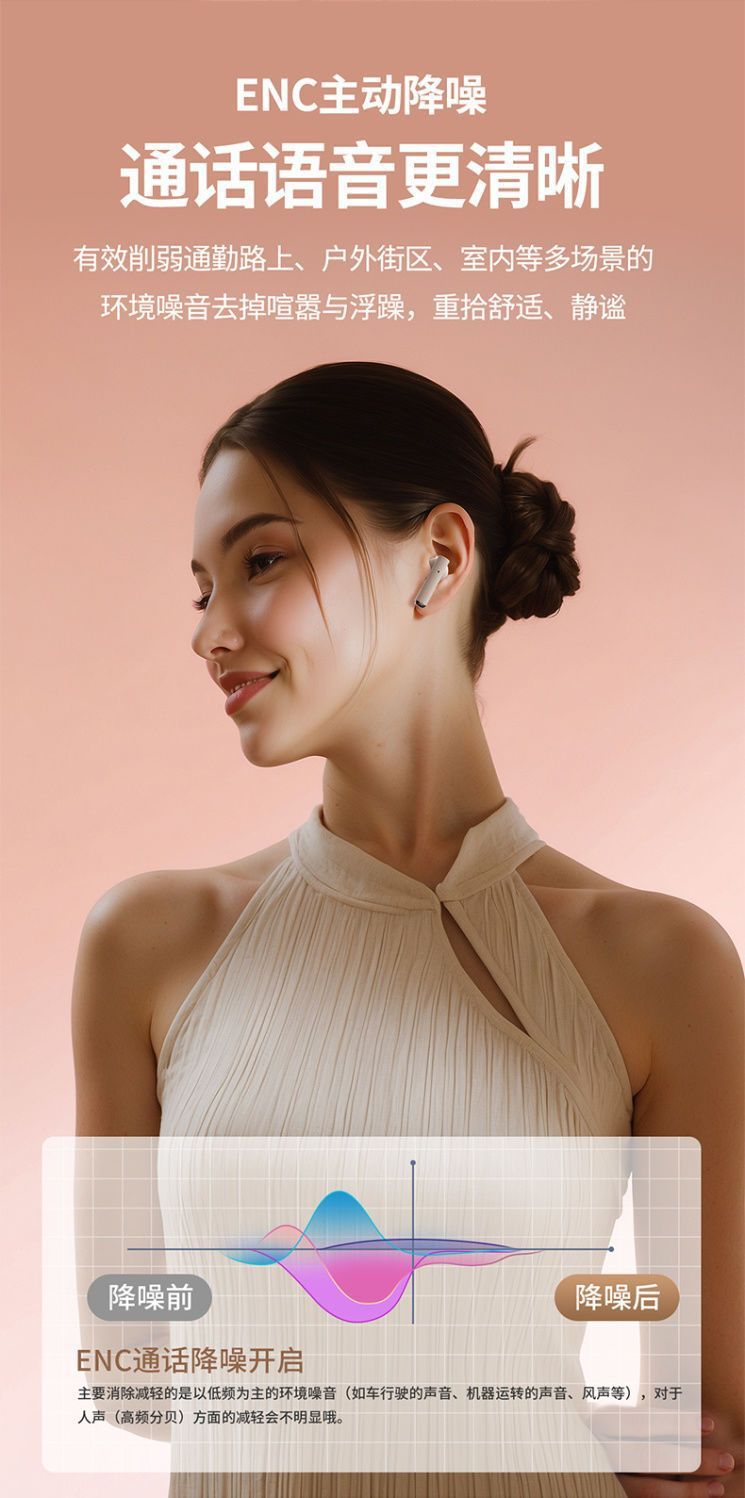 Q86 Bluetooth Headphones 2024 New Model Wireless noise-cancelling high-end semi-in-ear design for sports and running with ultra-long battery life pic 6