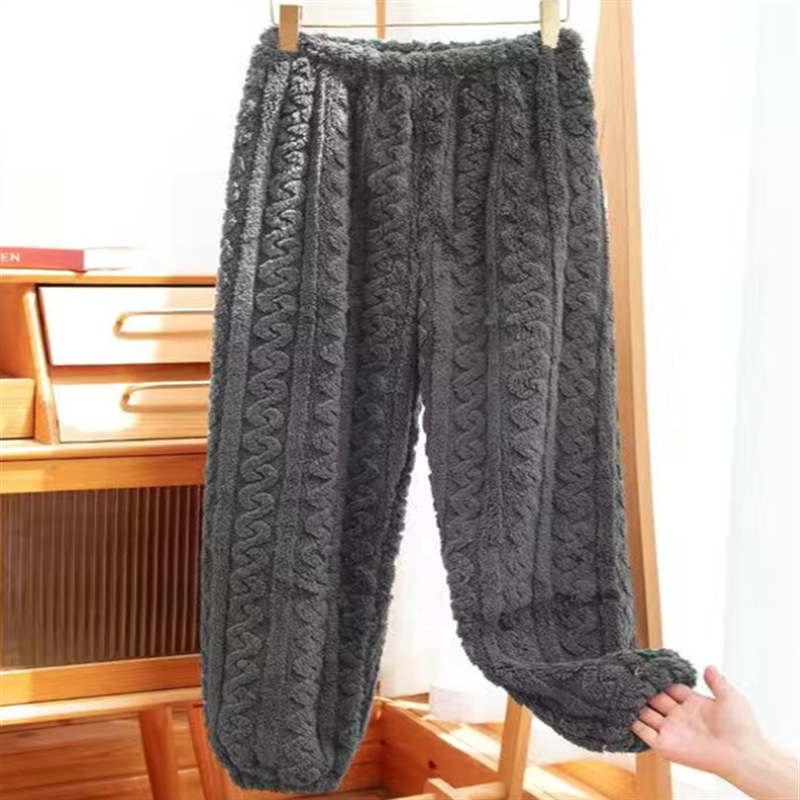 秋冬珊瑚绒暖暖套装印花睡衣家居服舒棉绒提花情侣套装批发长袖详情11