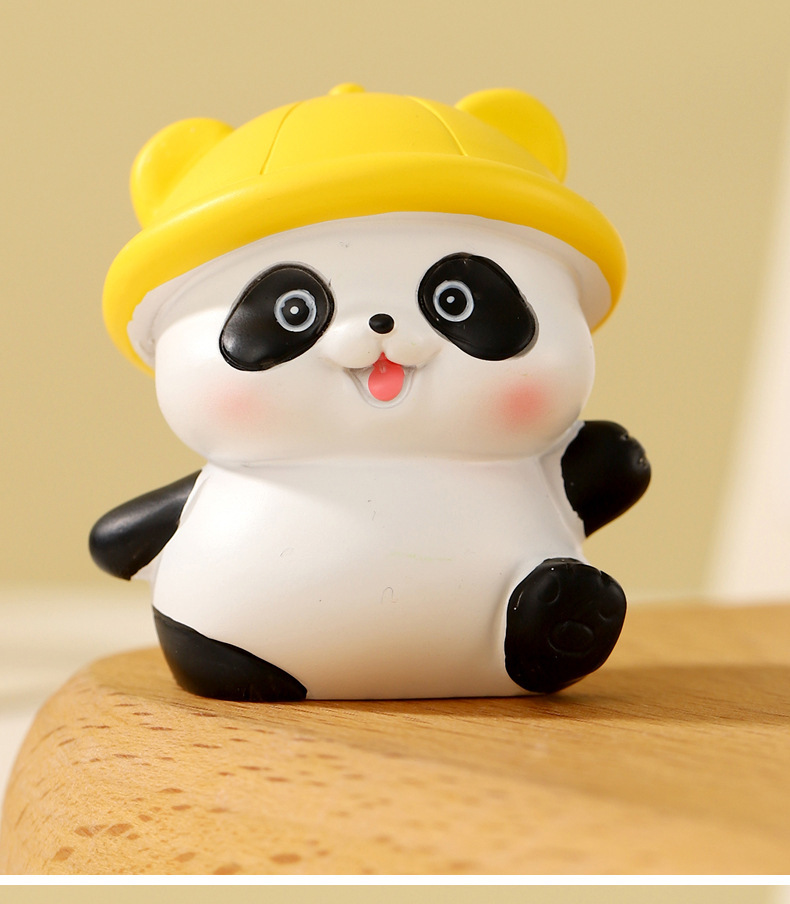 萌趣熊猫迷你摆件治愈系可爱办公室桌面装饰汽车内饰礼品批发工厂详情5