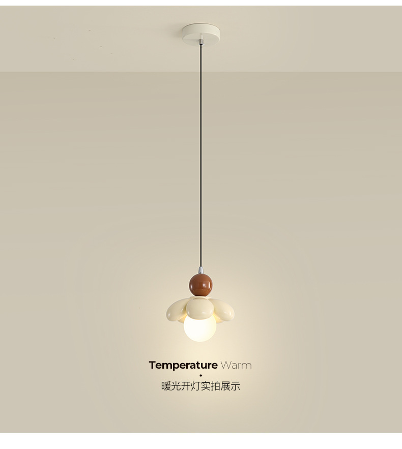 过道灯走廊简约创意奶油风花朵装饰浪漫温馨卧室床头灯玄关吸顶灯详情9