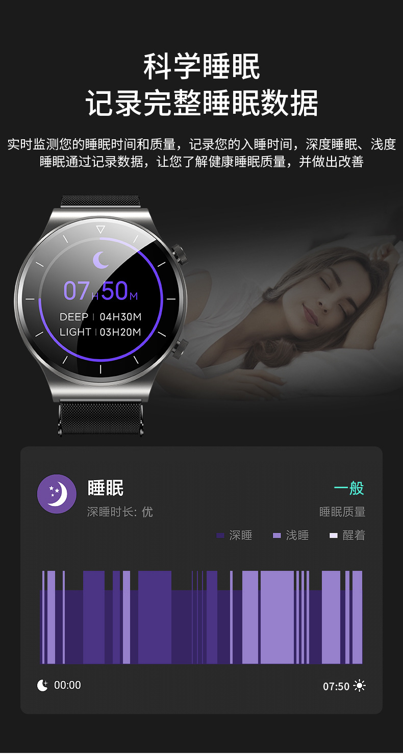 24小时代发抖音小红书拼多多跨境TM01 Pro智能通话手表测睡眠血氧详情14