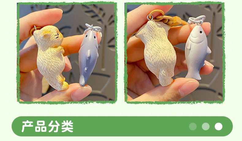 原创小馋猫情侣对扣钥匙扣女可爱卡通小猫吃鱼情侣钥匙链书包挂件详情11