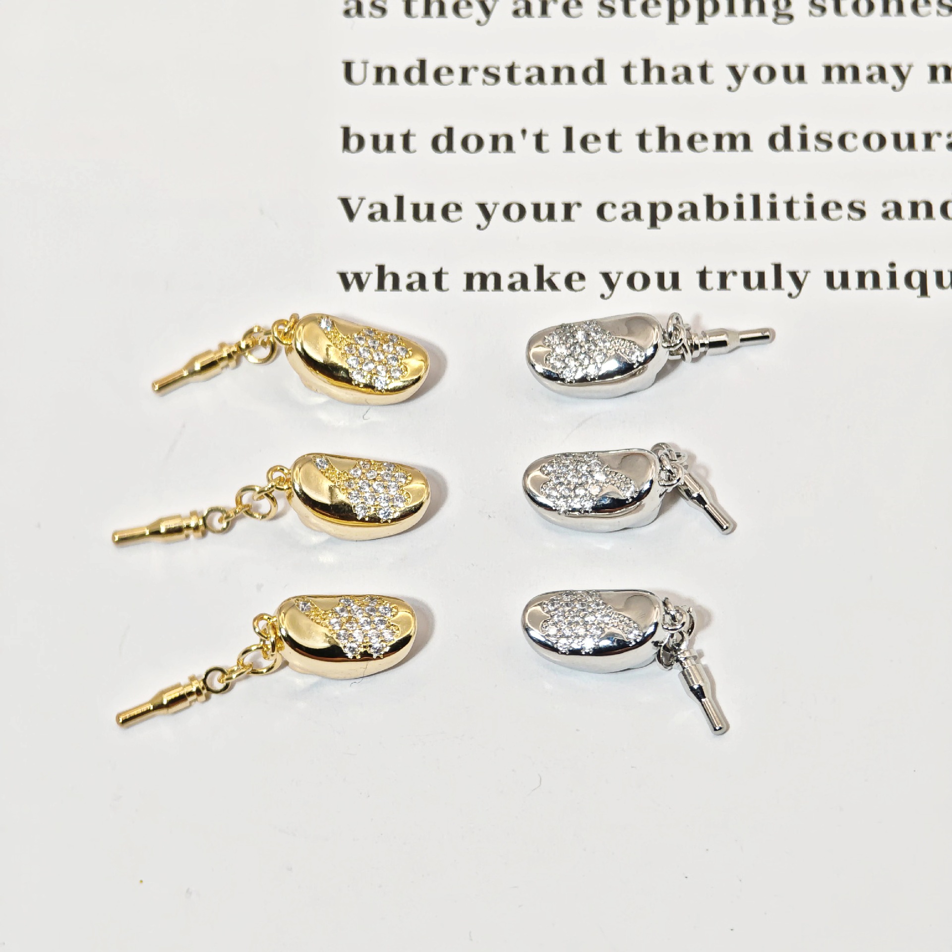 Color-preserving micro-inlaid zircon ingot clasp pearl clasp DIY handmade bracelet necklace connecting clasp accessory piece pic 4