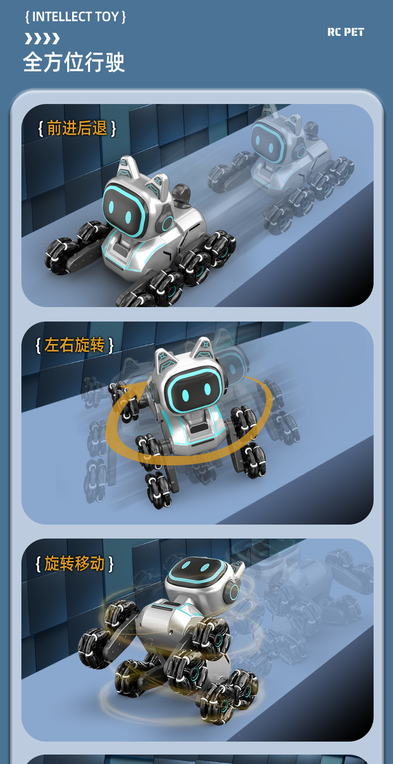 跨境八轮特技机械狗遥控玩具手势感应攀爬变形电动儿童智能机器猫详情10