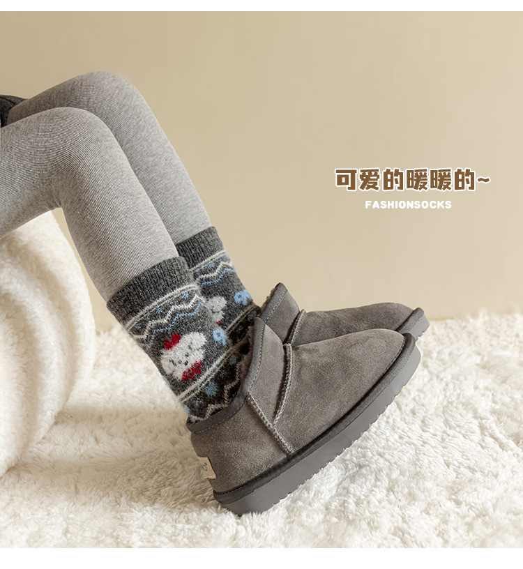 儿童袜子秋冬季加厚保暖羊毛袜儿童韩版卡通小狗冬款羊绒中筒袜详情19