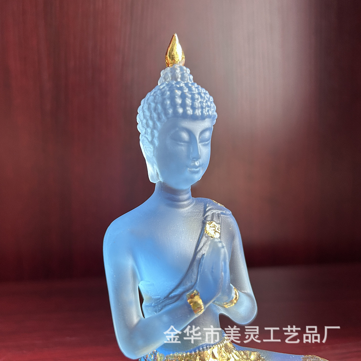 水琉璃佛像合手坐佛跨境热销禅意居家饰工艺品泰式印度佛树脂摆件详情13