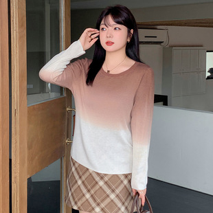 2024秋款大码女装连帽套头衫女休闲上衣 胖mm百搭宽松针织衫22682 大码针织衫时尚舒适轻松搭配详情13