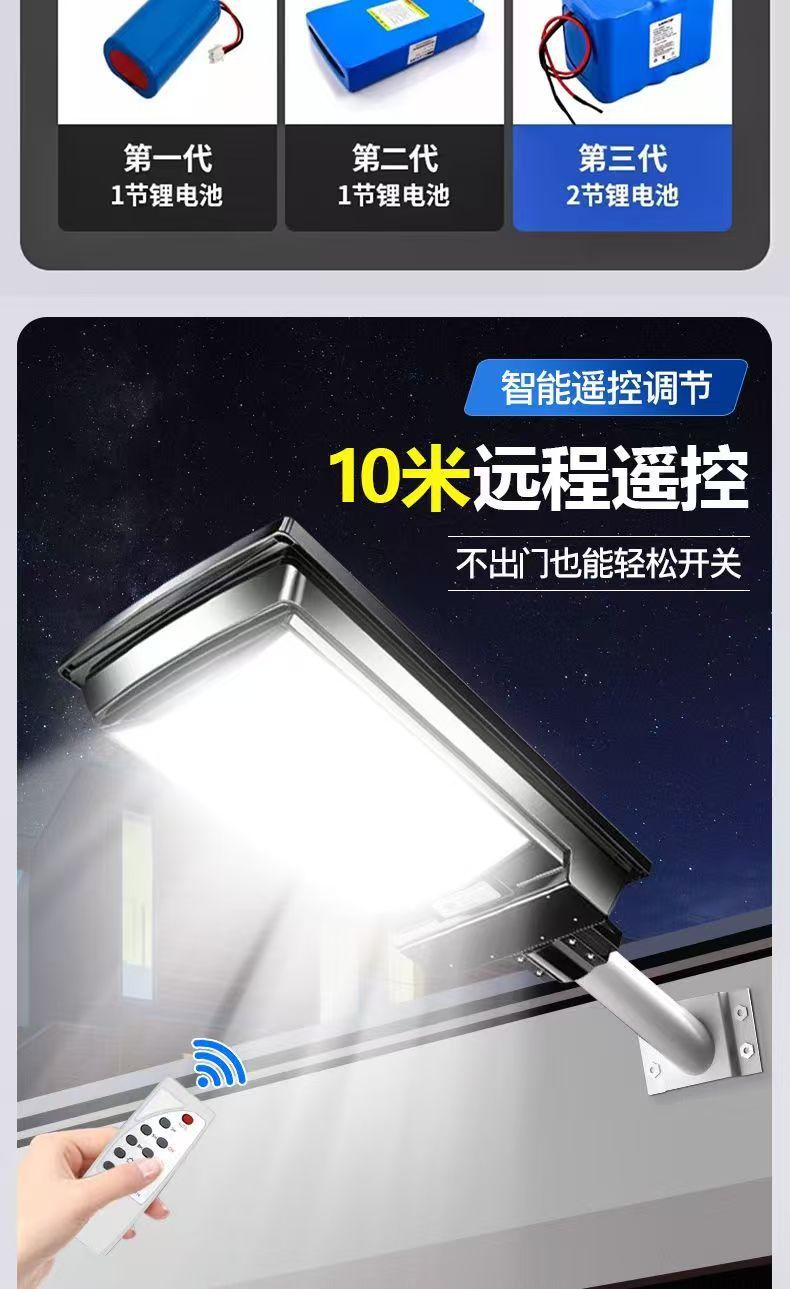 2025新款太阳能户外庭院灯家用室外人体感应新型农村照明led路灯详情7