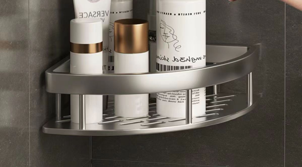 免打孔卫生间置物架浴室厕所洗手间洗漱用品壁挂墙上收纳架详情20