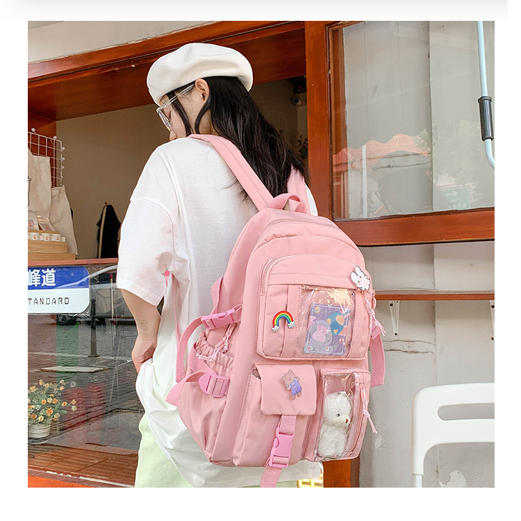 日系初高中生双肩包潮牌可爱小学生书包 韩版原宿ins风通勤背包女详情6