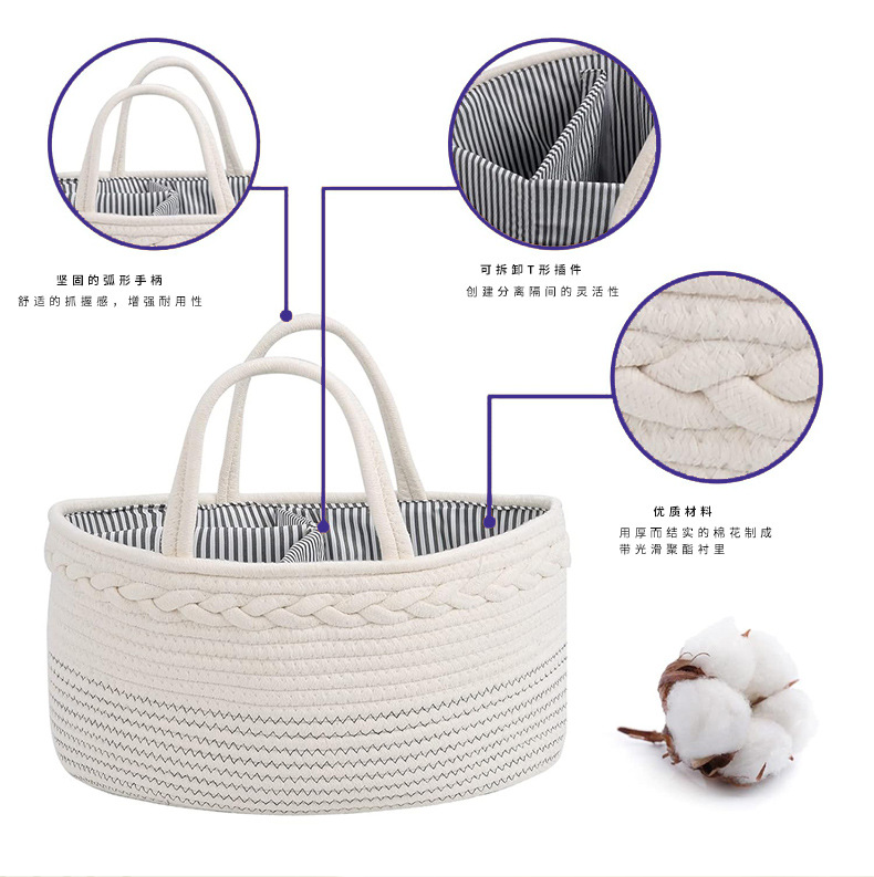 可折尿布收纳蓝宝宝衣物尿布护理便携式分格手提妈咪包棉绳尿布包详情3