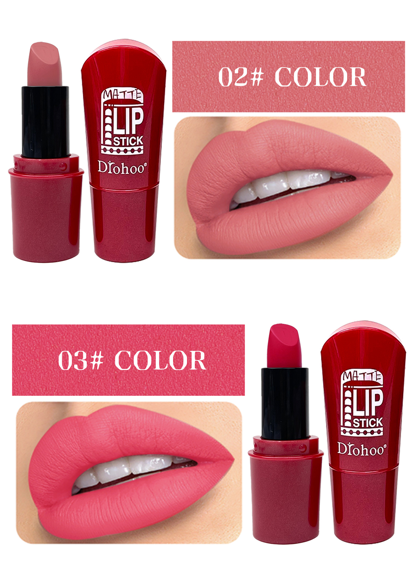 DROHOO跨境哑光雾面滋润长效持久口红外贸彩妆工厂代加工详情6