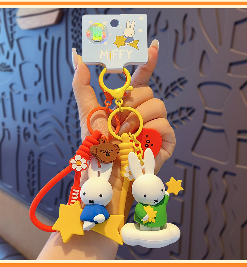 Rabbit Goodnight Party Series keychain, cute cartoon doll pendant, creative small pendant pic 11