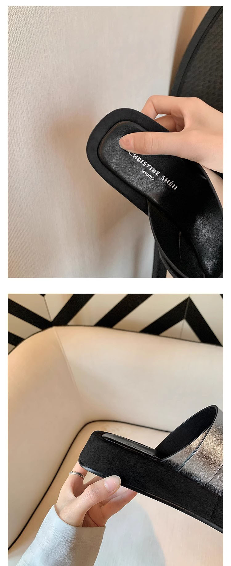 绕带拖~方头厚底交叉绑带凉拖女外穿夏季松糕底休闲沙滩一字拖鞋详情13