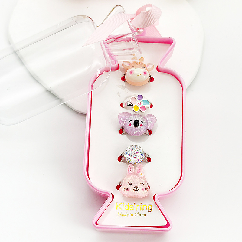 【可以】新品儿童卡通戒指可调节树脂戒指幼儿园生日礼物玩具饰品详情21