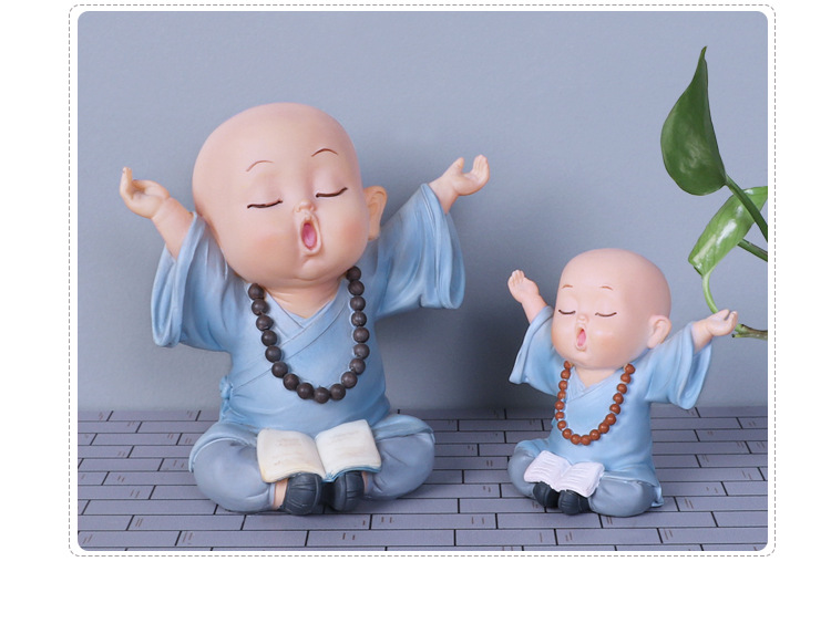 批发少林功夫小和尚摆件茶宠摆设创意禅意中式可爱客厅桌面装饰品详情19