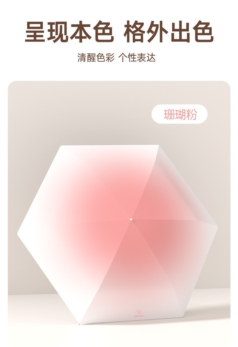 六折迷你黑胶渐变防晒伞手环批发小巧便携晴雨伞广告伞折叠遮阳伞详情32