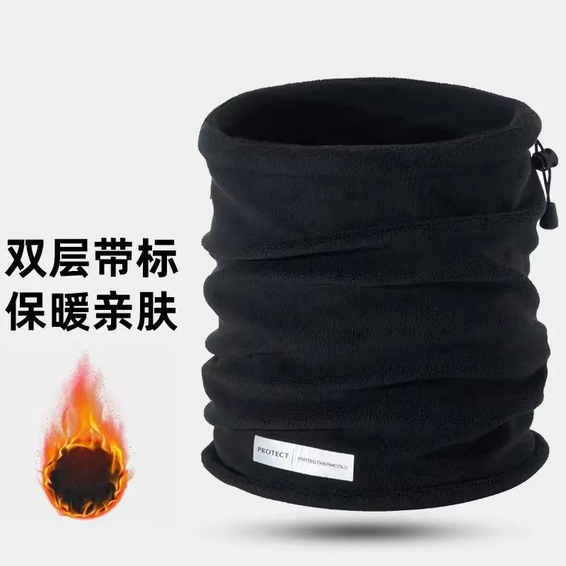 秋冬户外双层保暖防寒加绒骑行面罩纯色简约百搭护颈防风两用围脖详情17
