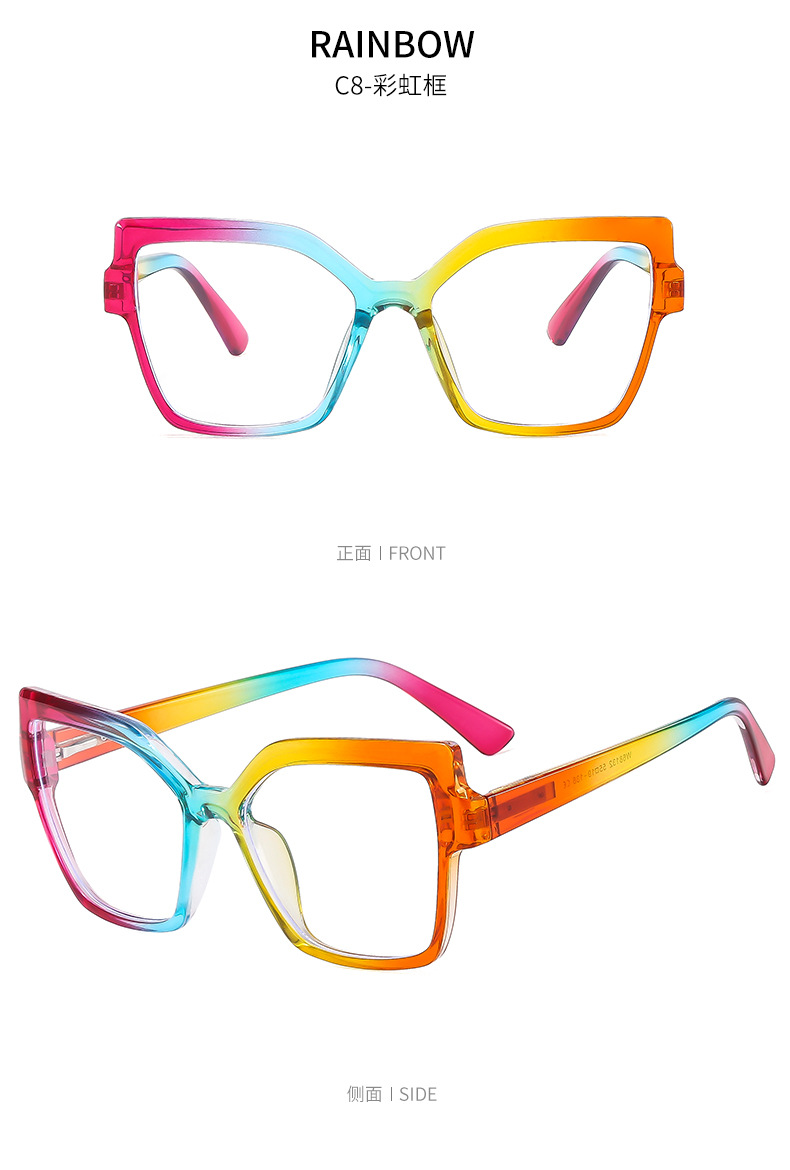 Crossover hot sale verano candy color marco gafas decorativas anti-luz azul protección de ojos gafas Optical wholesale pic 20