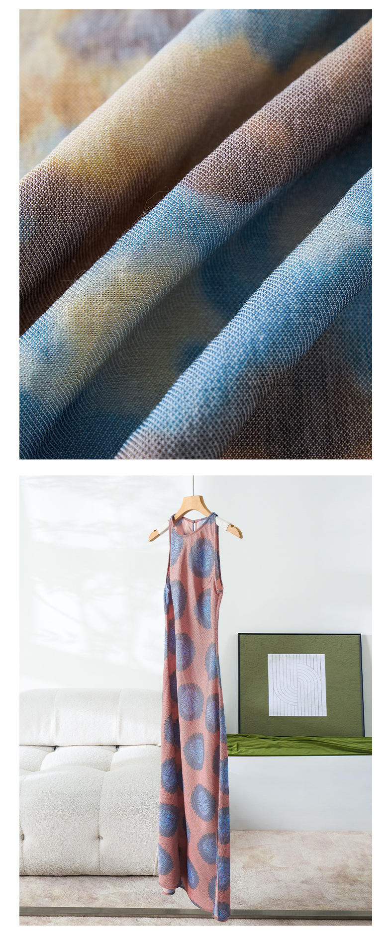 Rongtai Tencel Linen printed improved cheongsam sleeveless slimming dress for Women 2025 New style elegant A-line dress pic 33