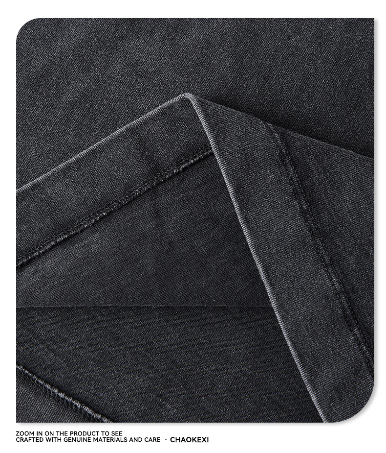 New pure cotton American-style solid-color youth T-shirt for men, 280g washed and aged trendy short-sleeved top custom-made pic 15