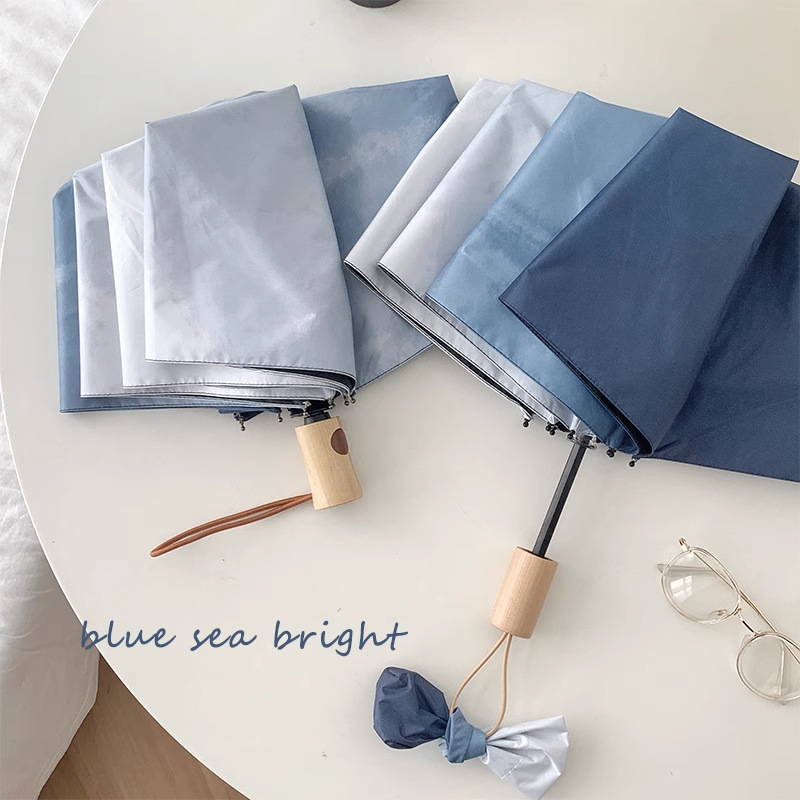 渐变遮阳雨伞晴雨两用女三折黑胶防晒伞防紫外线太阳伞折叠自动伞详情16